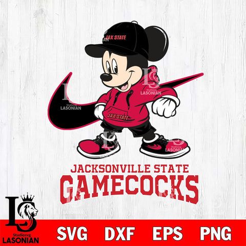 Jacksonville State Gamecocks Mickey Mouse NIKE, Svg Eps Dxf Png File, Digital Download