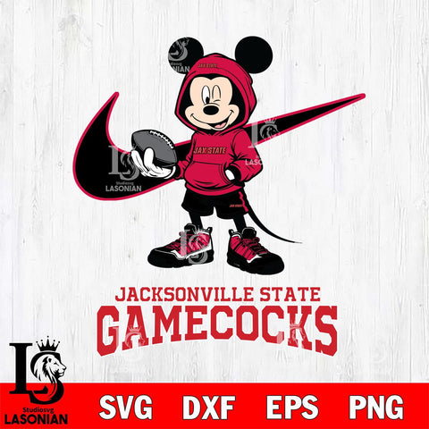 Jacksonville State Gamecocks Mikey Mouse Disney NIKE, Svg Eps Dxf Png File, Digital Download