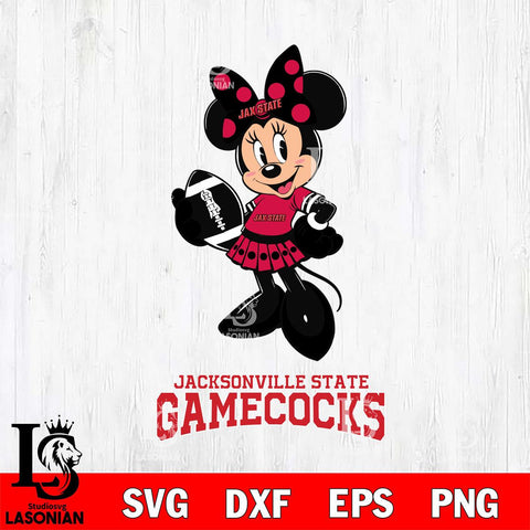 Jacksonville State Gamecocks Minnie Mouse, Svg Eps Dxf Png File, Digital Download