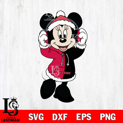Jacksonville State Gamecocks Minnie Mouse Disney Football Christmas File Cut, NCAA SVG DXF EPS PNG FILE, Digital Download , Criucut , Silhouette
