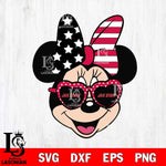 Jacksonville State Gamecocks Minnie Mouse Love Svg Eps Dxf Png File, NCAA svg, Digital Download, Instant Download