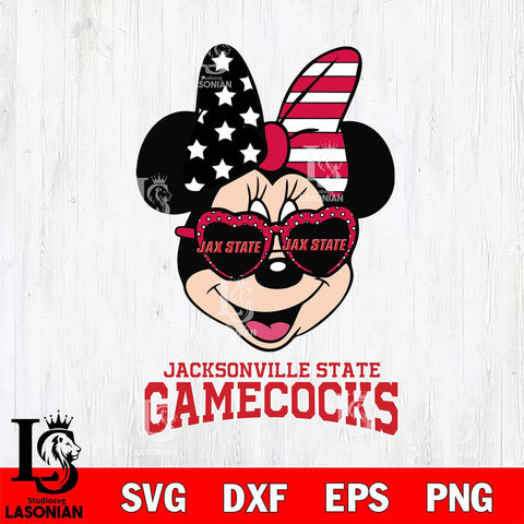 Jacksonville State Gamecocks Minnie Mouse Love 2, Svg Eps Dxf Png File, Digital Download