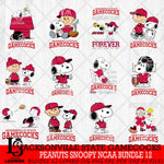 Jacksonville State Gamecocks Peanuts Snoopy Player NCAA Bundle 12 SVG DXF EPS PNG FILE,Snoopy File Cut, bundle NCAA Digital Download,Instant Download, Silhouette