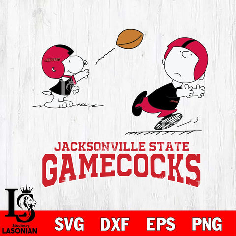 Jacksonville State Gamecocks Peanuts play football SVG DXF EPS PNG FILE,Snoopy File Cut, NCAA Digital Download,Instant Download,Christmas Silhouette