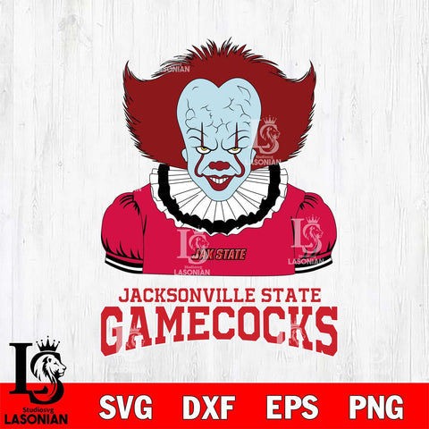Jacksonville State Gamecocks Pennywise Horror Sport 5 Svg Eps Dxf Png File, Digital Download