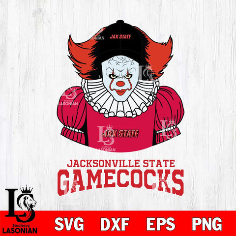 Jacksonville State Gamecocks Pennywise Horror Sport 7 Svg Eps Dxf Png File, Digital Download