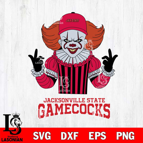 Jacksonville State Gamecocks Pennywise Horror Sport 8 Svg Eps Dxf Png File, Digital Download