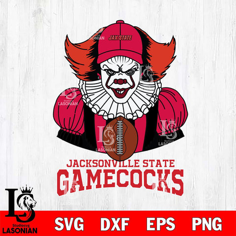 Jacksonville State Gamecocks Pennywise Horror Sport 9 Svg Eps Dxf Png File, Digital Download