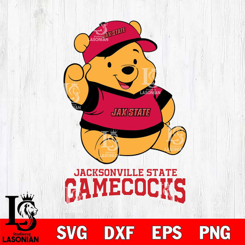 Jacksonville State Gamecocks Pooh Bear Disney, Svg Eps Dxf Png File, Digital Download