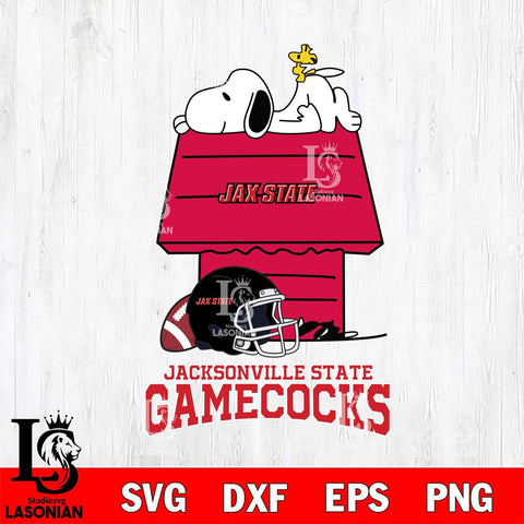 Jacksonville State Gamecocks Snoopy Chill Football SVG DXF EPS PNG FILE,Snoopy File Cut, NCAA Digital Download,Instant Download,Christmas Silhouette
