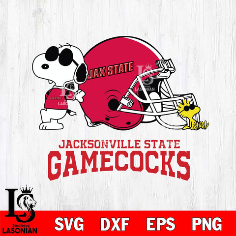 Jacksonville State Gamecocks Snoopy Sport 2 Svg Eps Dxf Png File, Digital Download