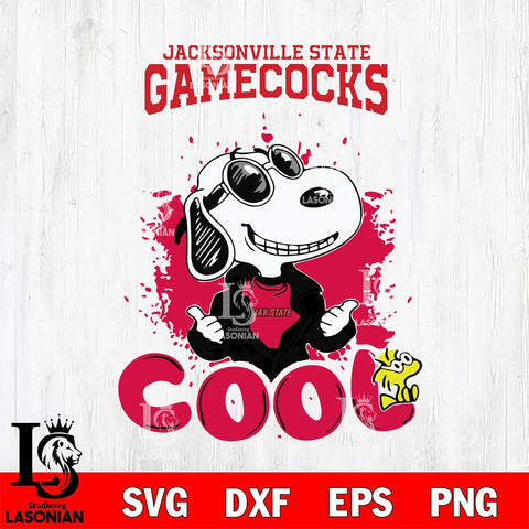 Jacksonville State Gamecocks Snoopy Sport 7 Svg Eps Dxf Png File, Digital Download