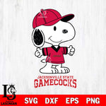 Jacksonville State Gamecocks Snoopy football SVG DXF EPS PNG FILE,Snoopy File Cut, NCAA Digital Download,Instant Download,Christmas Silhouette
