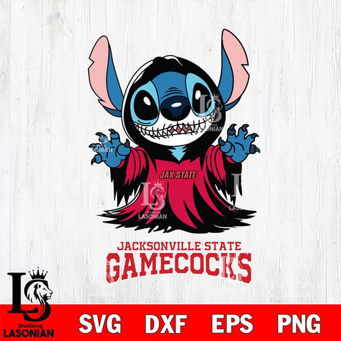 Jacksonville State Gamecocks Stitch Ghost Svg Eps Dxf Png File, NCAA svg, Digital Download, Instant Download