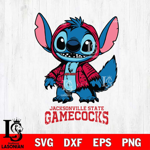 Jacksonville State Gamecocks Stitch Halloween Svg Eps Dxf Png File, NCAA svg, Digital Download, Instant Download