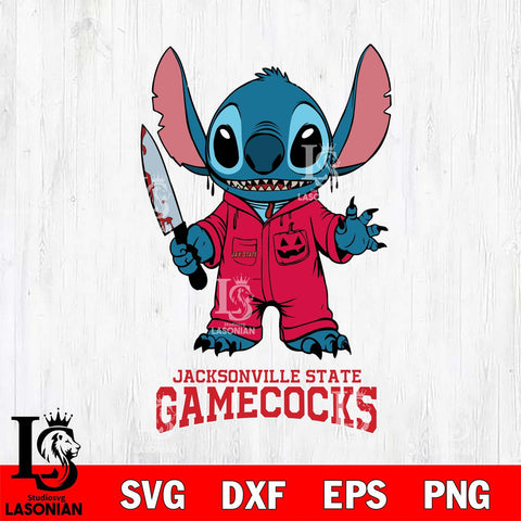 Jacksonville State Gamecocks Stitch Horror 2 Svg Eps Dxf Png File, NCAA svg, Digital Download, Instant Download
