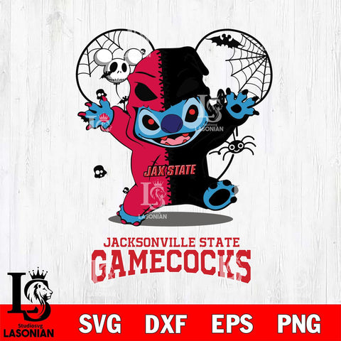 Jacksonville State Gamecocks Stitch Horror Halloween 2 Svg Eps Dxf Png File, Digital Download, Instant Download
