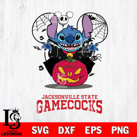 Jacksonville State Gamecocks Stitch Horror Halloween Svg Eps Dxf Png File, Digital Download, Instant Download