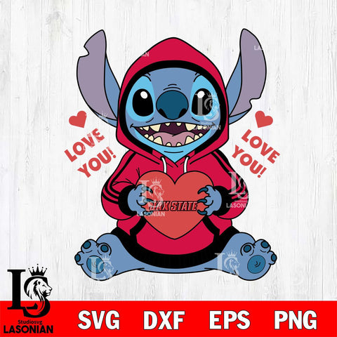 Jacksonville State Gamecocks Stitch Love You File Cut, NCAA SVG DXF EPS PNG FILE, Digital Download , Criucut , Silhouette