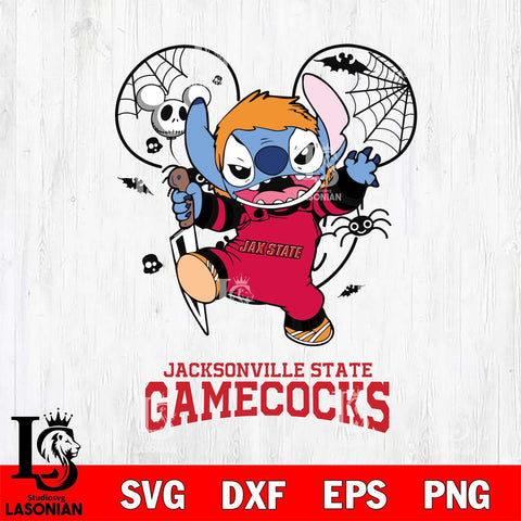 Jacksonville State Gamecocks Stitch Michael Halloween Svg Eps Dxf Png File, Digital Download, Instant Download