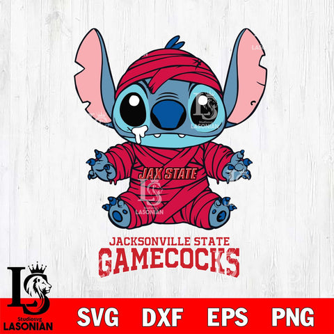 Jacksonville State Gamecocks Stitch Mummy Svg Eps Dxf Png File, NCAA svg, Digital Download, Instant Download