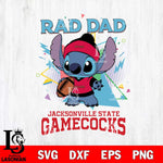 Jacksonville State Gamecocks Stitch Rad Dad SVG DXF EPS PNG FILE, NCAA File Cut,Digital Download,Instant Download