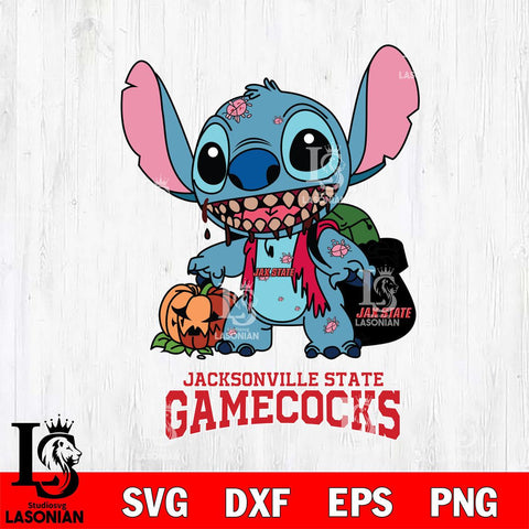 Jacksonville State Gamecocks Stitch Zombie Svg Eps Dxf Png File, NCAA svg, Digital Download, Instant Download