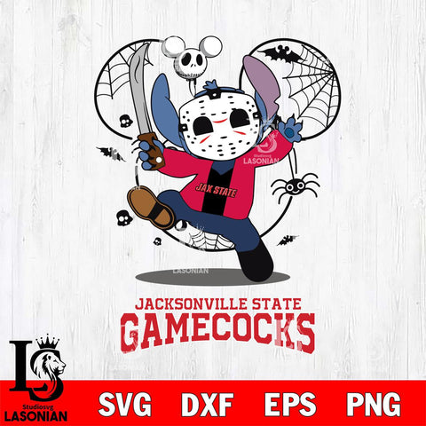 Jacksonville State Gamecocks Stitch jason voorhees Halloween Svg Eps Dxf Png File, Digital Download, Instant Download