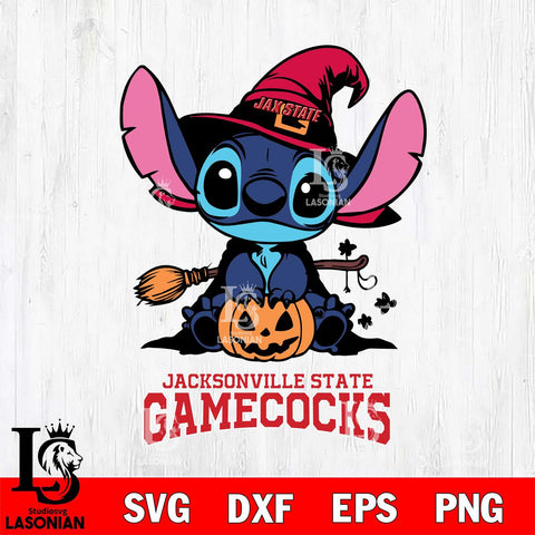 Jacksonville State Gamecocks Stitch witch Svg Eps Dxf Png File, NCAA svg, Digital Download, Instant Download