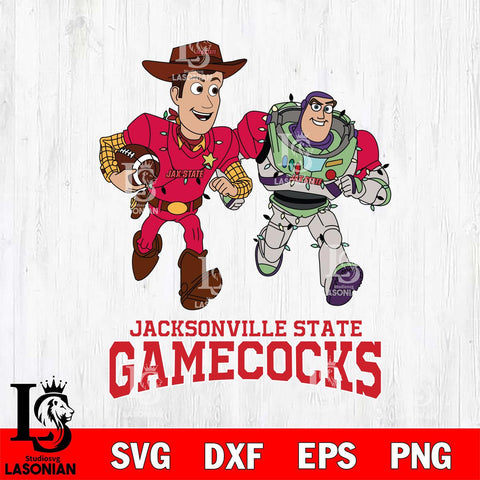 Jacksonville State Gamecocks Woody & Buzz Lightyear Football Cricut,Christmas SVG DXF EPS PNG FILE, NCAA Digital Download,Instant Download, Silhouette
