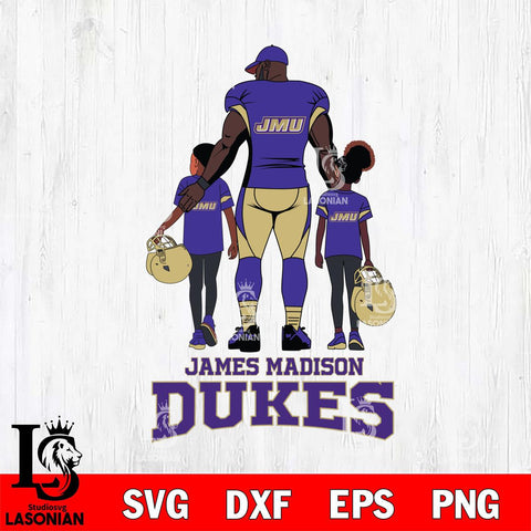 James Madison Dukes 3 Father and son Rugby SVG DXF EPS PNG FILE,NCAA SVG, Father day Digital Download,Instant Download, Silhouette