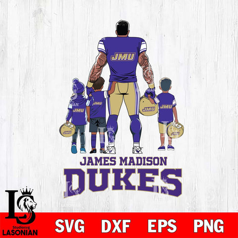 James Madison Dukes 4 Father and son Rugby SVG DXF EPS PNG FILE,NCAA SVG, Father day Digital Download,Instant Download, Silhouette