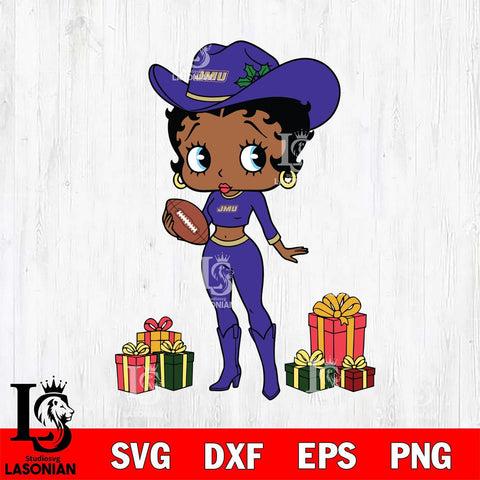 James Madison Dukes Betty Boop Cowboy Football File Cut, NCAA SVG DXF EPS PNG PDF File, Digital Download , Criucut , Silhouette