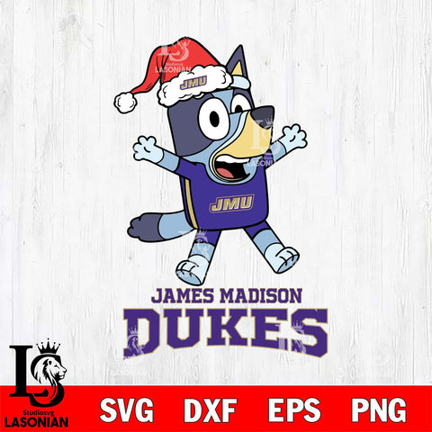 James Madison Dukes Bluey Happy Christmas Svg Eps Dxf Png File, Digital Download