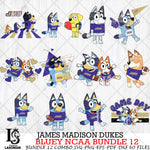 James Madison Dukes Bluey NCAA Bundle 12 Svg Eps Dxf Png File, Digital Download, Instant Download