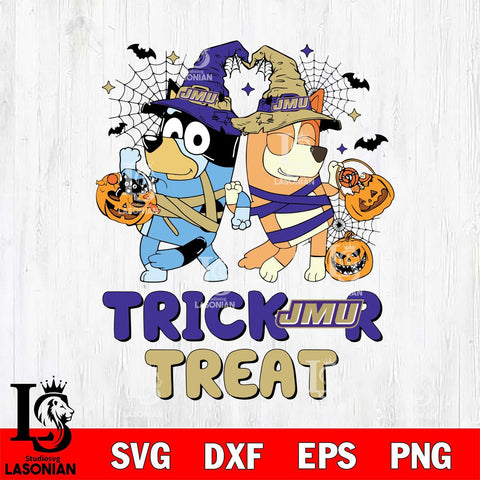 James Madison Dukes Bluey Trick or Treat Halloween 2 Svg Eps Dxf Png File, Digital Download, Instant Download