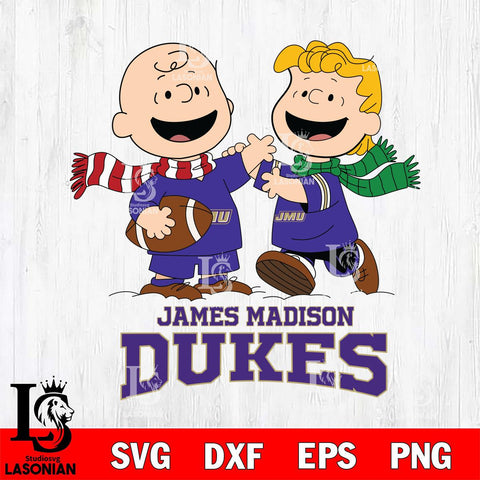 James Madison Dukes Charlie Brown & Linus Football Cricut,Christmas SVG DXF EPS PNG FILE, NCAA Digital Download,Instant Download, Silhouette