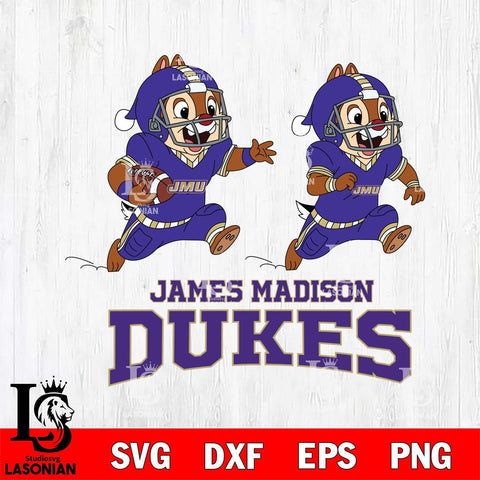 James Madison Dukes Chip & Dale Football Cricut,Christmas SVG DXF EPS PNG FILE, NCAA Digital Download,Instant Download, Silhouette
