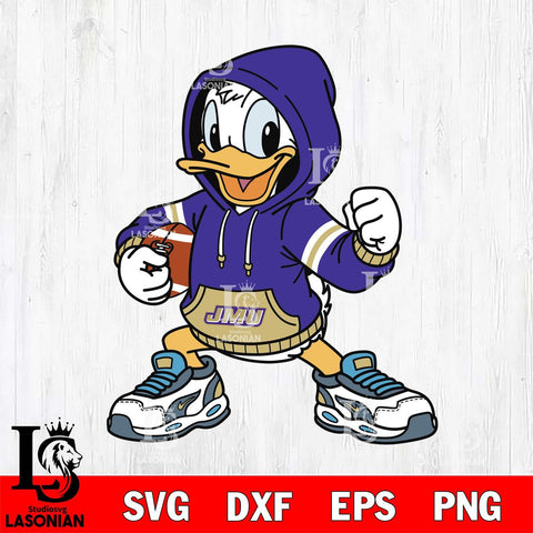 James Madison Dukes Donald Duck Disney Christmas File Cut, NCAA SVG DXF EPS PNG FILE, Digital Download , Criucut , Silhouette