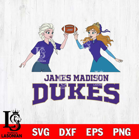 James Madison Dukes Elsa & Anna Football Cricut,Christmas SVG DXF EPS PNG FILE, NCAA Digital Download,Instant Download, Silhouette