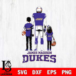 James Madison Dukes Father And Child Football SVG DXF EPS PNG FILE,NCAA SVG, Father day Digital Download,Instant Download, Silhouette
