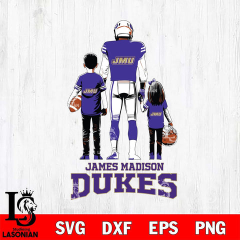 James Madison Dukes Father And Child Football SVG DXF EPS PNG FILE,NCAA SVG, Father day Digital Download,Instant Download, Silhouette