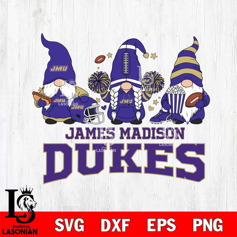 James Madison Dukes Gnome Fan File Cut, NCAA SVG, Digital Download , Criucut , Silhouette