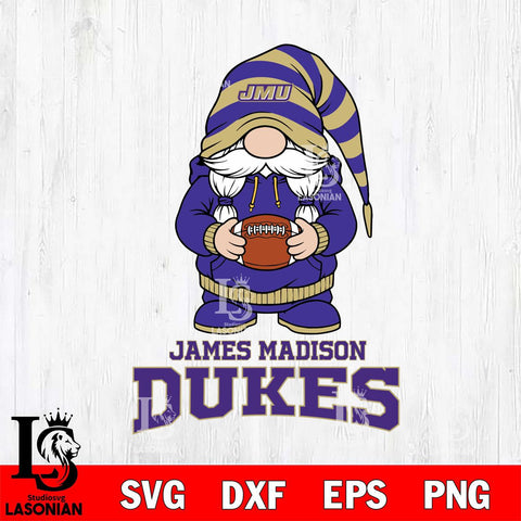 James Madison Dukes Gnome Sport File Cut, NCAA SVG, Digital Download , Criucut , Silhouette