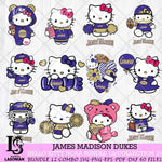 James Madison Dukes Hello Kitty Bundle 12 SVG Svg Eps Dxf Png File, Digital Download, Instant Download