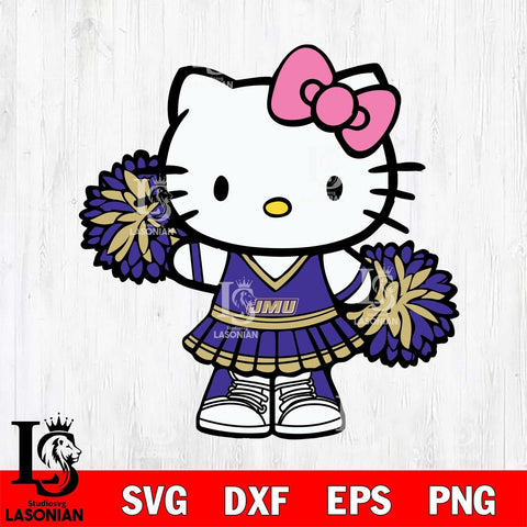 James Madison Dukes Hello Kitty Cheerleader 11 Svg Eps Dxf Png File, Digital Download, Instant Download