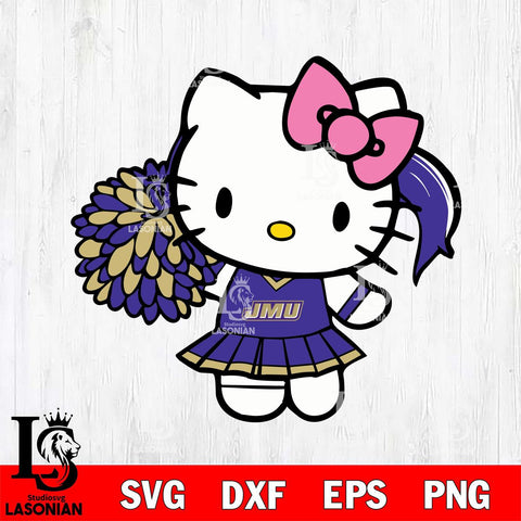 James Madison Dukes Hello Kitty Cheerleader 12 Svg Eps Dxf Png File, Digital Download, Instant Download