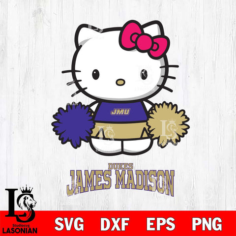 James Madison Dukes Hello Kitty Cheerleader 2 Svg Eps Dxf Png File, Digital Download, Instant Download