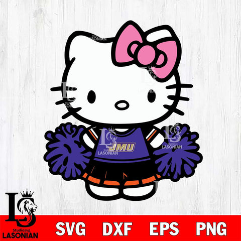 James Madison Dukes Hello Kitty Cheerleader 2 Svg Eps Dxf Png File, Digital Download, Instant Download