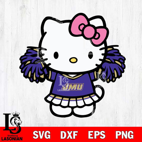James Madison Dukes Hello Kitty Cheerleader 3 Svg Eps Dxf Png File, Digital Download, Instant Download